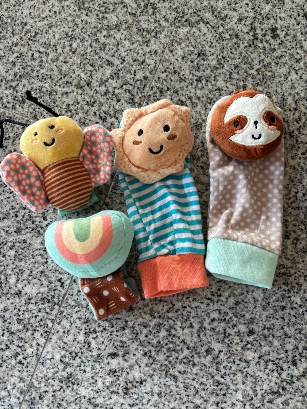 Peanutshell Baby Wrist Rattles and Foot Sock Set